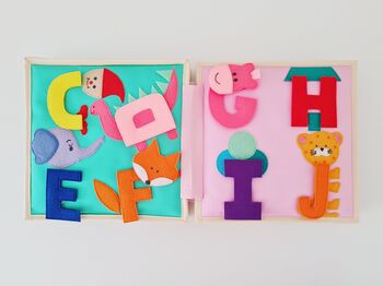 'My First Abc' Sensory 100% Sewn Fabric Quiet Book, 3 of 8