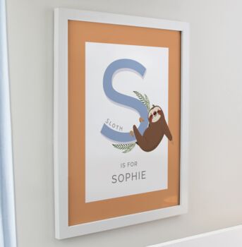 Personalised Animal Alphabet With Frame, 5 of 6