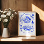 Scenes Of Madeira, Portugal Blue Tile Inspired Travel Print, thumbnail 1 of 12