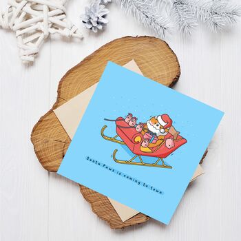 Cute Santa Paws Christmas Card, 3 of 6