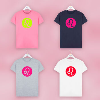 Neon Zodiac Star Sign Women's T Shirt, 4 of 7