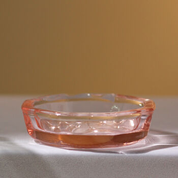 Vintage Glass Trinket Bowl / Dish Light Pink, 2 of 2