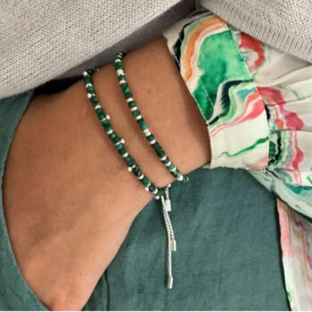 Serenity Blue/Green Tone Stack Bracelets, 10 of 12