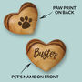 Personalised Pet Memorial Small Olive Wood Heart Pocket Token, thumbnail 3 of 9