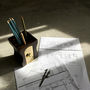 Dark Wood Personalised Sharpener Pen Pot Desk Tidy, thumbnail 2 of 4