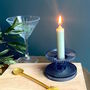 Faceted Blue Glass Candle Holder, thumbnail 1 of 1