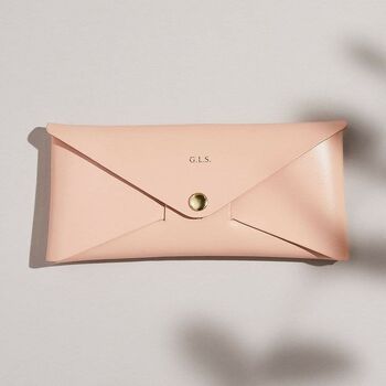 Personalised Blush Pink Leather Envelope Purse, 3 of 4