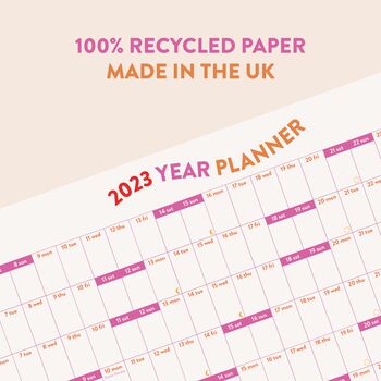 2023 Wall Planner UK | Pinks And Oranges | A1, 2 of 3