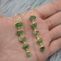 Green Tsavorite Garnet Gold Earrings: Long Earrings, thumbnail 1 of 5