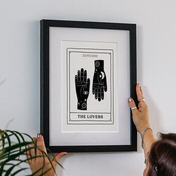 Personalised 'The Lovers' Tarot Print With Initials, 5 of 7