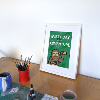 'Every Day Is An Adventure' Sloth Print, 3 of 4