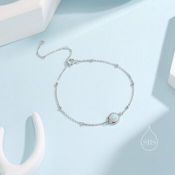 Delicate White Opal Bracelet In Sterling Silver, 5 of 11