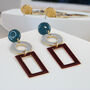 Copper Glazed Drop Earrings Gold Plated, thumbnail 7 of 7