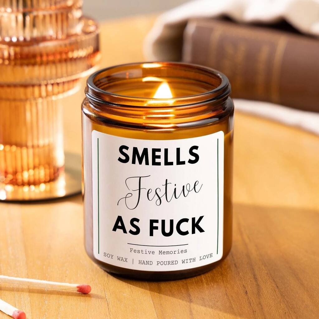 Festive As Fuck Funny Anti Christmas Scented Candle Gift Set, 1 of 5