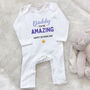 Daddy You're Amazing Happy Father's Day Babygrow, thumbnail 5 of 7