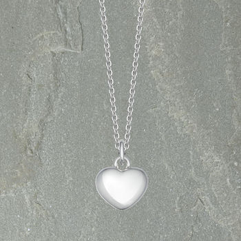 Solid Sterling Silver Heart Necklace By Hersey Silversmiths