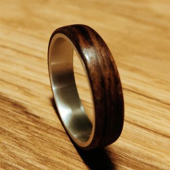 Silver And Santos Rosewood Ring, 8 of 9