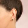 18k Gold Plated Round Smoky Quartz Stud Earrings, thumbnail 1 of 3
