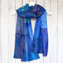 Kantha Handstitched Upcycled Silk Scarf, thumbnail 9 of 11
