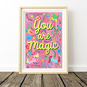 You Are Magic Unicorn Kids Print, 2 of 11
