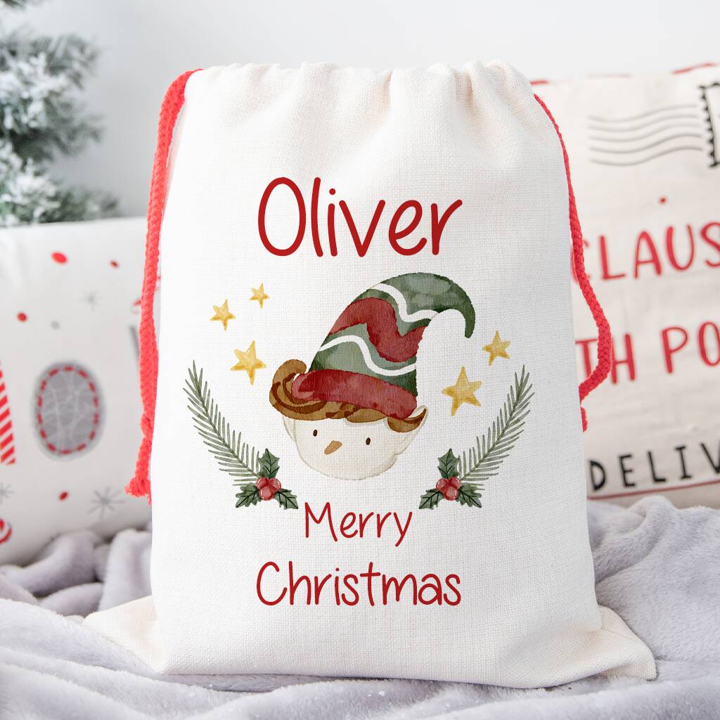 Snowman Or Elf Christmas Sack, 1 of 4