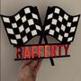 Personalised Racing Checkered Flag With Name, thumbnail 2 of 4