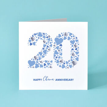 Love Hearts China 20th Anniversary Card, 3 of 3