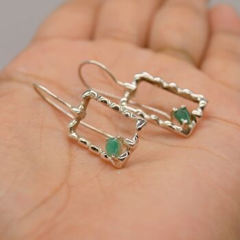 Emerald Silver Earrings, 2 of 12