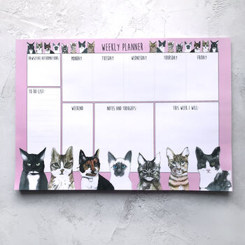 Cats Desk Weekly Planner Notepad, 2 of 5
