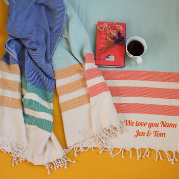 Personalised Cotton Larger Beach And Bath Towel, 2 of 12