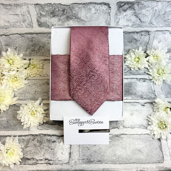 Desert Rose Paisley Wedding Tie Set, 6 of 6