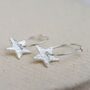 Sterling Silver Textured Star Charm Hoops, thumbnail 3 of 9