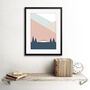 Pastel Geometric Scotland Scottish Highlands Art Print, thumbnail 2 of 3