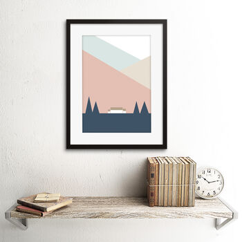 Pastel Geometric Scotland Scottish Highlands Art Print, 2 of 3