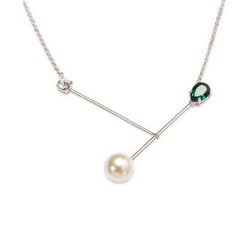 Bias Pearl Pendant Necklace, 6 of 8