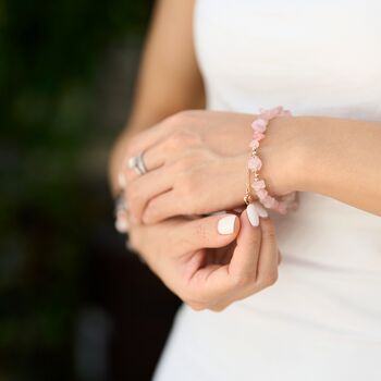 Delicate Rose Quartz Crystal Bracelet For Her, 2 of 7