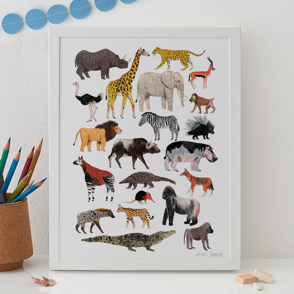 African Animals Print By James Barker 