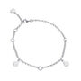 Sterling Silver Three Station Charm Collector Bracelet With Hammered Discs, thumbnail 1 of 4
