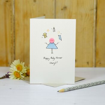 Personalised 'Button Baby Shower' Handmade Card, 4 of 5