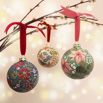 Hand Painted Floral Baubles, 6 of 7