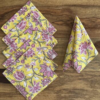 Dining Napkins, Indian Block Print, 12 Inches, 7 of 8