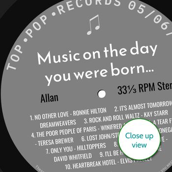 70th Birthday Print Music Day You Were Born Record 1956, 4 of 12