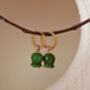 Elegant Green Jade Lily Hoop Earrings, thumbnail 9 of 10