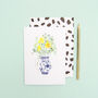 Yellow Roses In A Blue Delft Vase Mother's Day Card, thumbnail 1 of 1