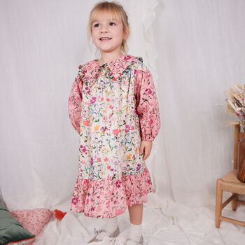 Liberty London Girls Tiered Floral Occassion Dress, 3 of 7