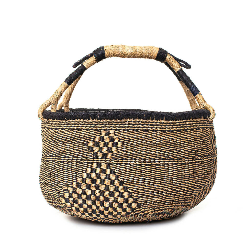 Kariba Large Round African Bolga Market Basket By Cosy Coco