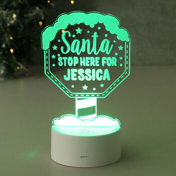 Personalised Santa Stop Here LED Night Light, 6 of 11