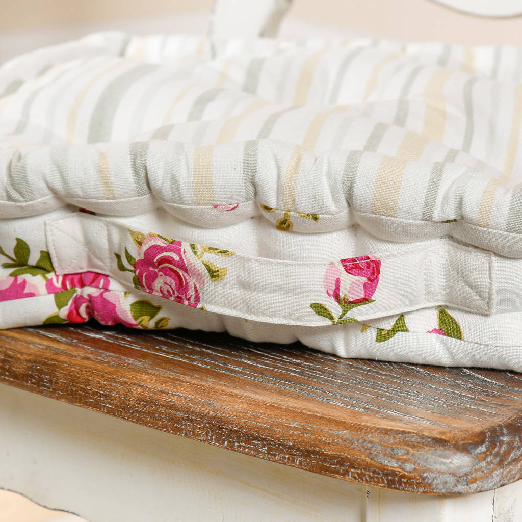 pair of cotton rose floor mattress cushions by dibor