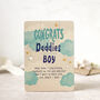 Personalised New Baby Card In Wood, Blue, thumbnail 1 of 2