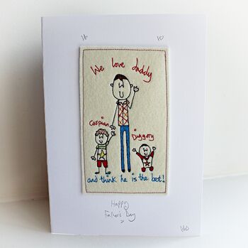 Personalised Embroidered Father's Day Card, 5 of 12